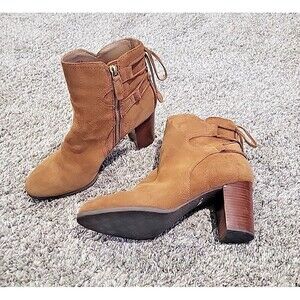 Vionic Ronnie Women's Size 10 Wide Boots Brown Suede, Zip, Heel, EUC